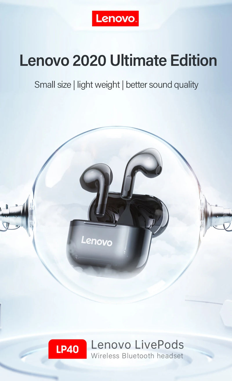 Lenovo lp40 tws fones de ouvido sem fio bluetooth