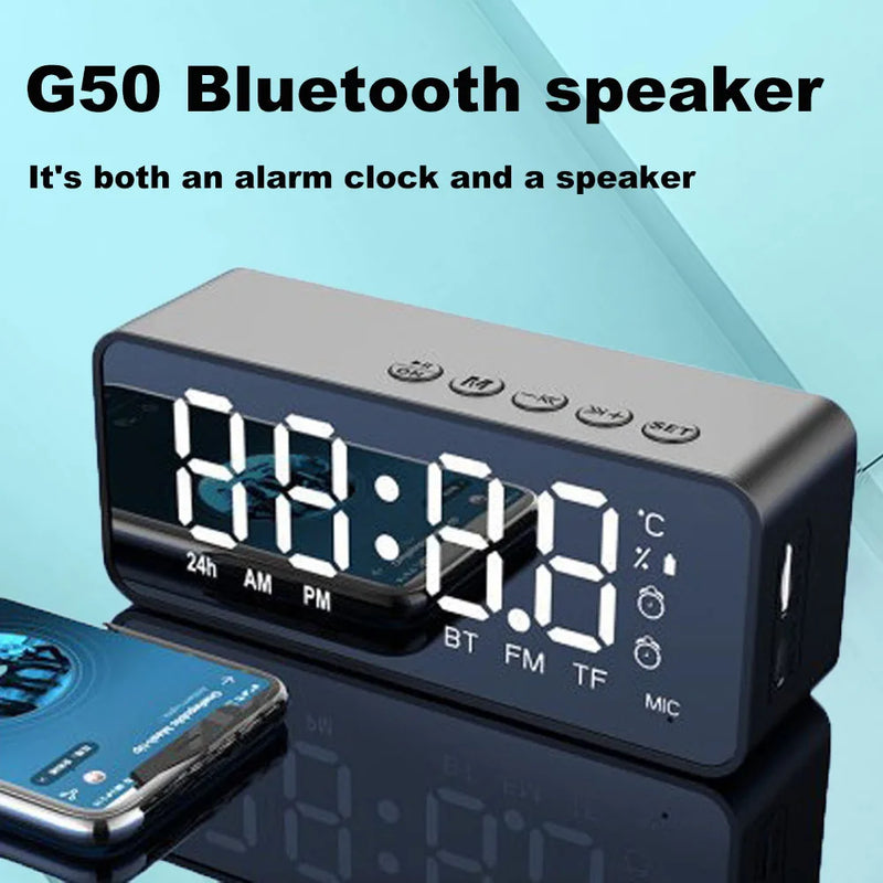 Alto-falante Bluetooth sem fio G50 com mini cartão FM, despertador, recepção de áudio