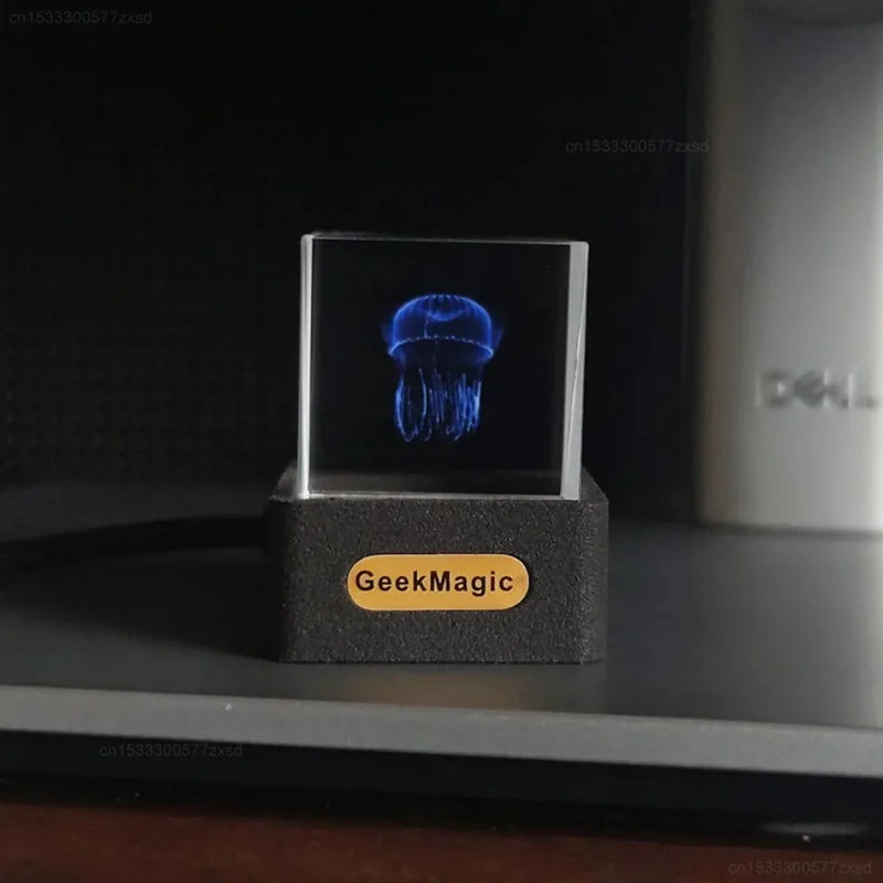 Cubo de Cristal Exibição de Fotos Holográfico Estação Meteorológica Inteligente